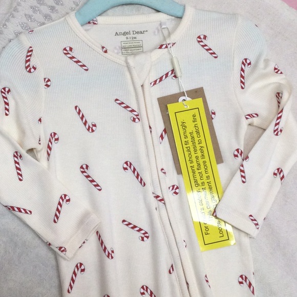 NWT Angel Dear Candy Cane Footie - Picture 2 of 2
